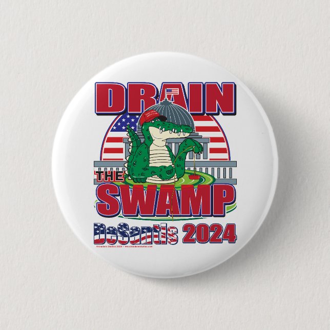 Drain-The-Swamp-DeSantis-2024 Button (Front)