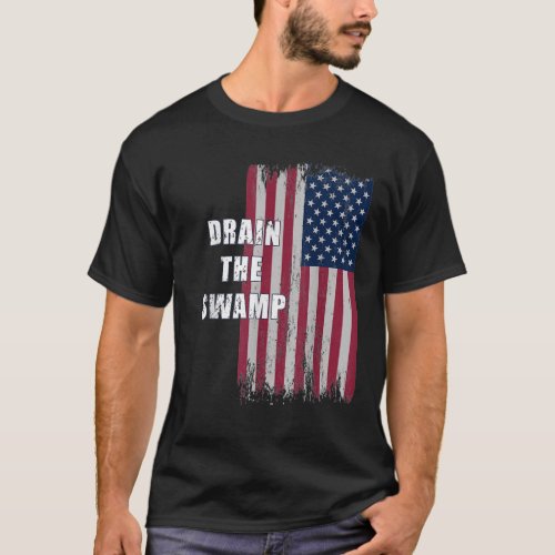 Drain The Swamp President Donald Trump Distressed  T_Shirt