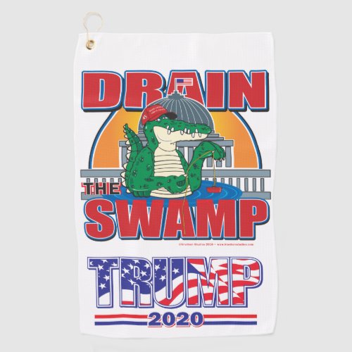 Drain the Swamp  Trump 2020 Golf Towel