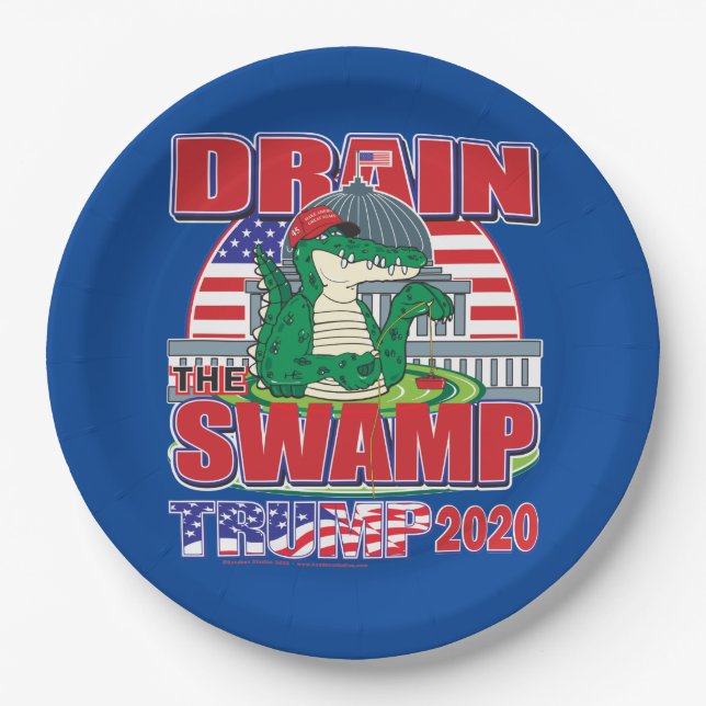 Drain The Swamp - Trump 2020 Paper Plates (Front)