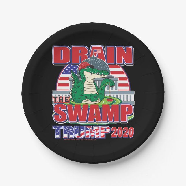 Drain The Swamp Trump 2020 Paper Plates (Front)