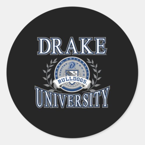 Drake Bulldogs Laurels Classic Round Sticker