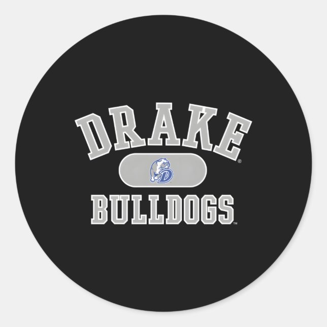 Drake Bulldogs Varsity Blue Classic Round Sticker (Front)