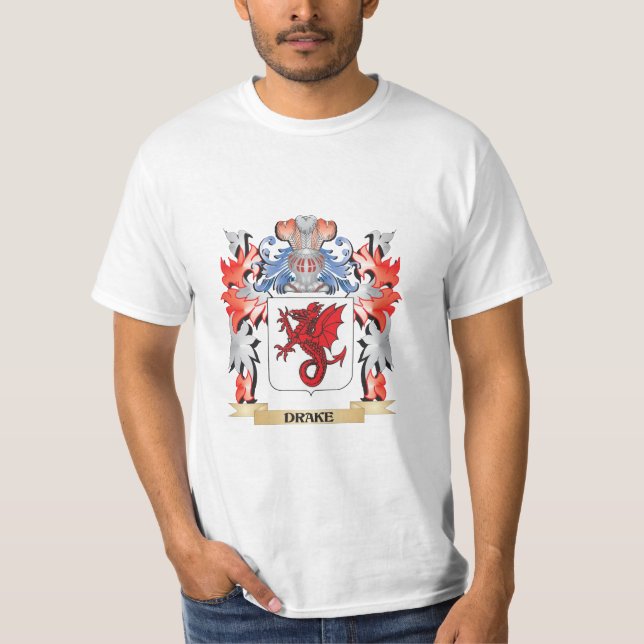 Drake Coat of Arms - Family Crest T-Shirt (Front)