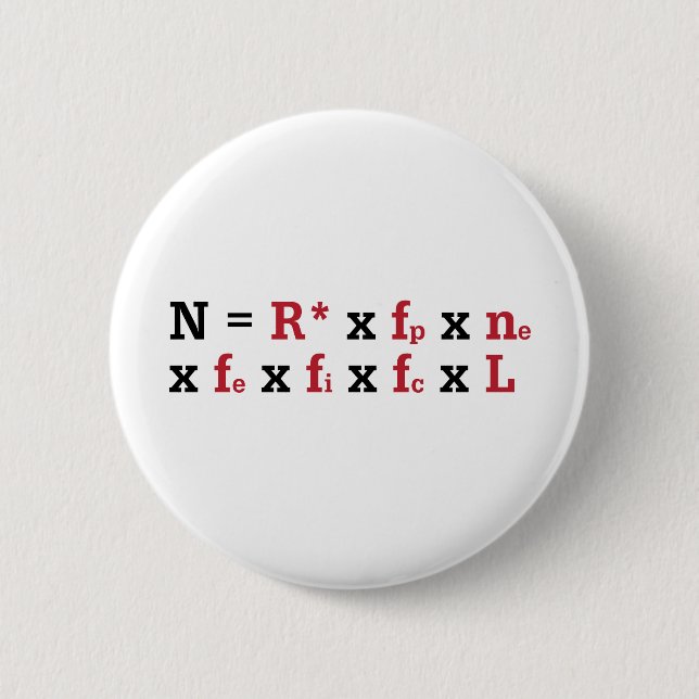Drake Equation Button (Front)