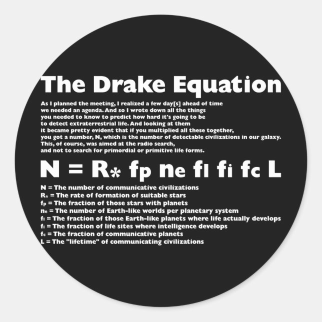 Drake_Equation Classic Round Sticker (Front)