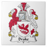 Drake Family Crest Ceramic Tile<br><div class="desc">Drake Coat of Arms</div>