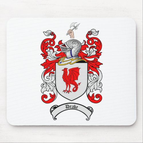 DRAKE FAMILY CREST _  DRAKE COAT OF ARMS MOUSE PAD