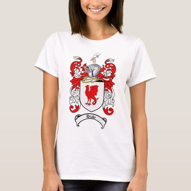 DRAKE FAMILY CREST -  DRAKE COAT OF ARMS T-Shirt (Front)