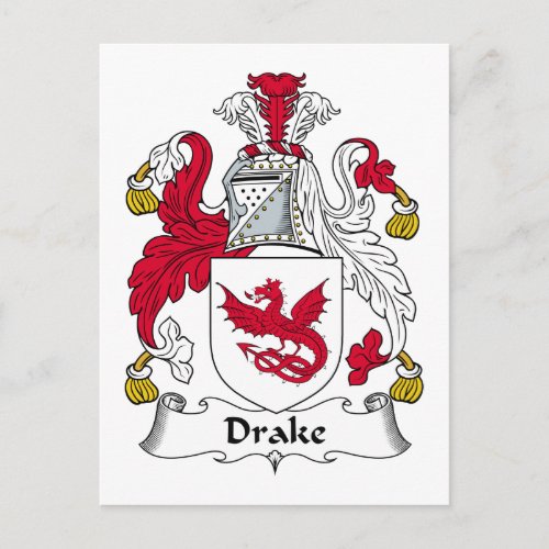 Drake Family Crest Postcard