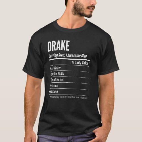 Drake Serving Size Nutrition Label Calories T_Shirt