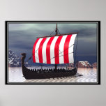Drakkar Viking Sailing Ship Poster