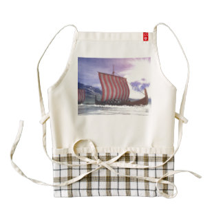 Drakkars - 3D render Zazzle HEART Apron