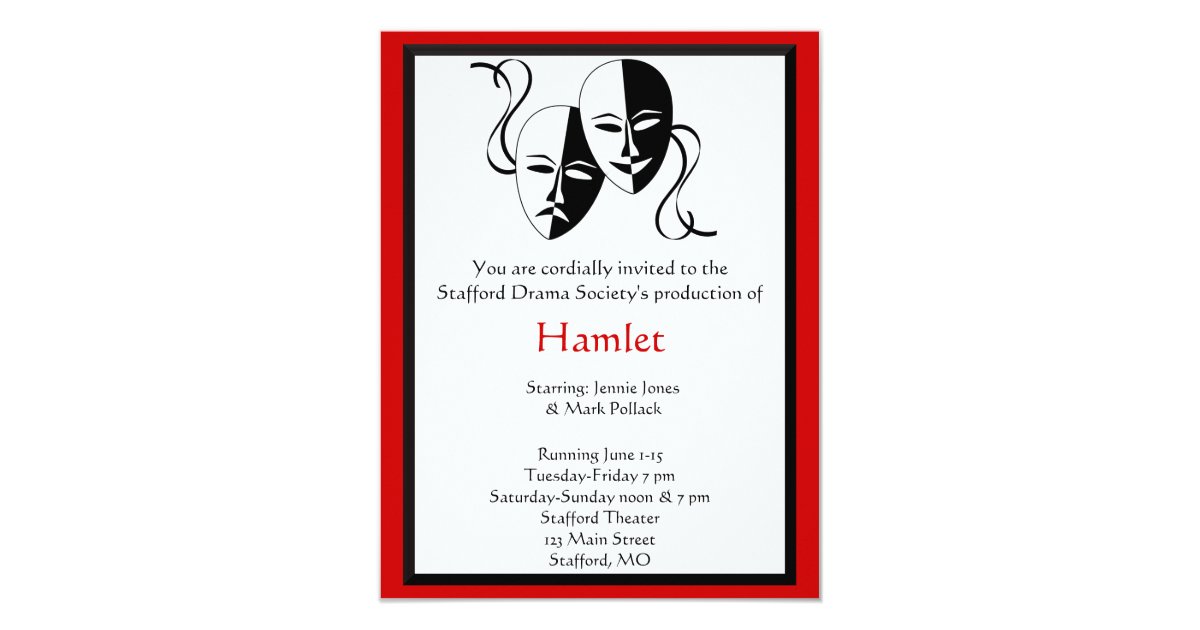 q shower invitations baby and Drama Invitation Theater Zazzle