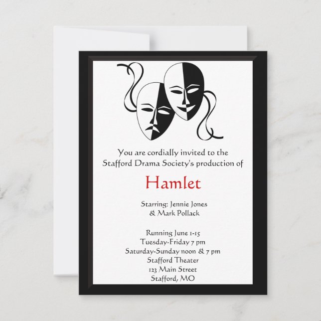 Drama and Theater Invitation (Front)
