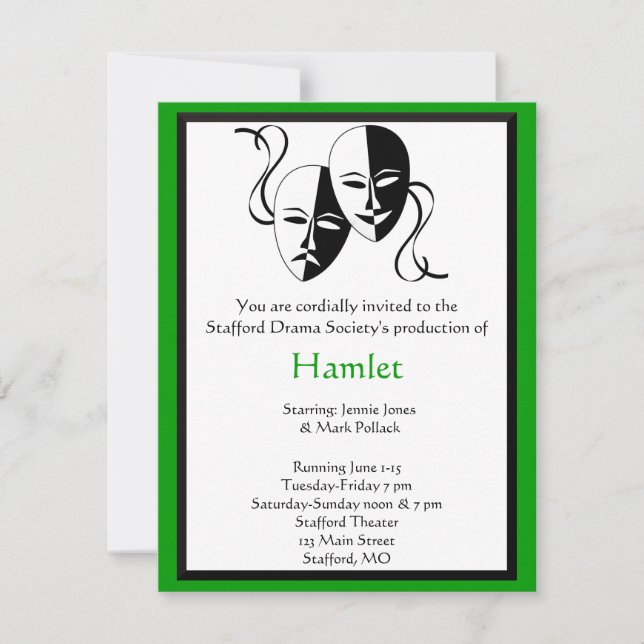 Drama and Theater Invitation (Front)