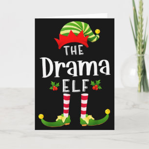 Drama Christmas Elf Matching Pajama X-mas Party  Card