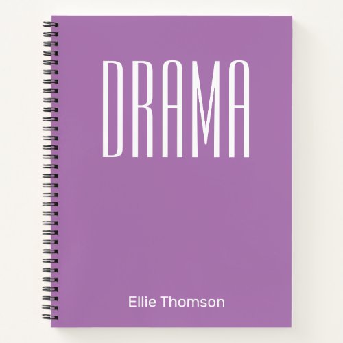 Drama Class Purple Personalized Graph Paper Notebook