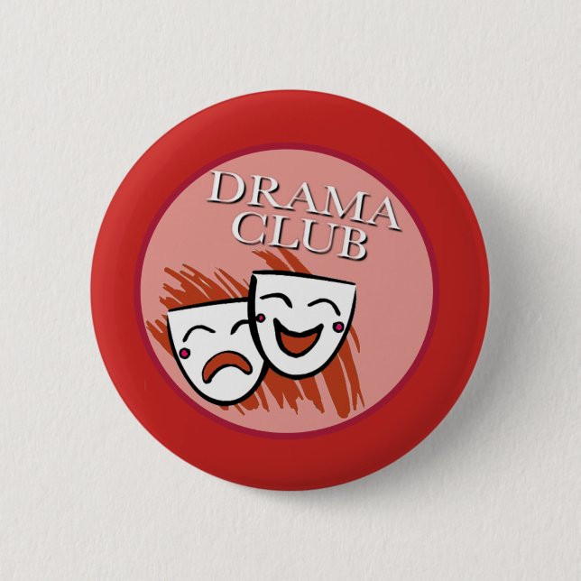 Drama Club Badge in Red Button (Front)