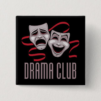 Drama Club Comedy And Tragedy Masks Button