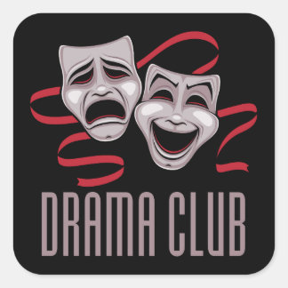 Drama Club Comedy And Tragedy Masks Square Sticker