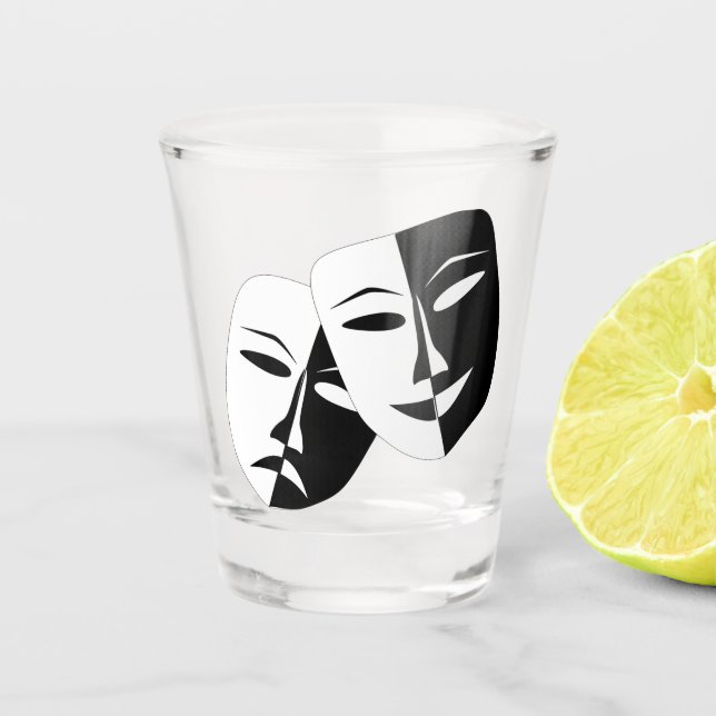 drama comedy and tragedy shot glass (Front)
