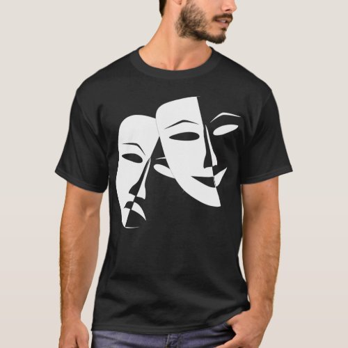 Drama Comedy Opera Cinema Theater Mask Happy Sad F T_Shirt
