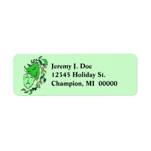 Drama Comedy Tragedy Masks Return address Labels