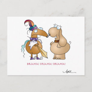 DRAMA! DRAMA! DRAMA! Cartoon Postcard