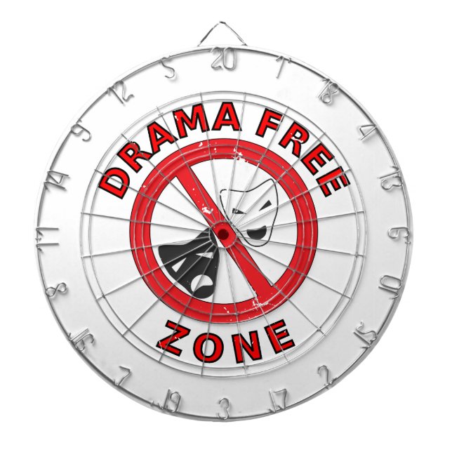 Drama Free Zone Dartboard With Darts (Front)