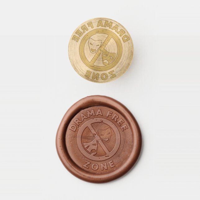 Drama Free Zone Funny  Wax Seal Stamp (Stamped)