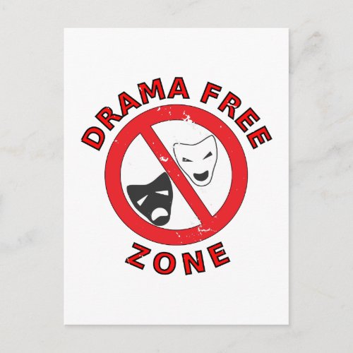 Drama Free Zone Postcard