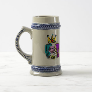 Drama King with Drama King in script letters Beer Stein