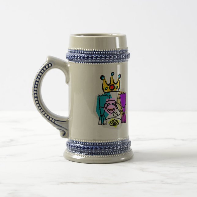 Drama King with Drama King in script letters Beer Stein (Left)