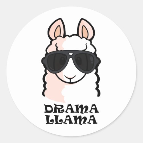 Drama Llama Classic Round Sticker