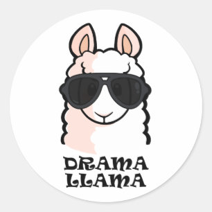 Drama Llama Classic Round Sticker