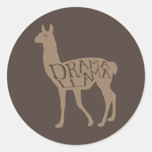 Drama Llama Classic Round Sticker