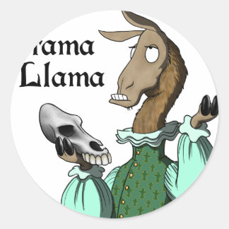 Drama Llama Classic Round Sticker