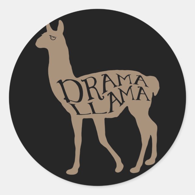 Drama Llama Classic Round Sticker (Front)