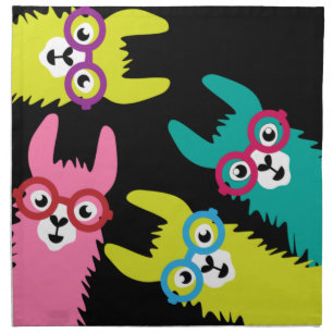 Drama Llama Colorful Camelid Cloth Napkin