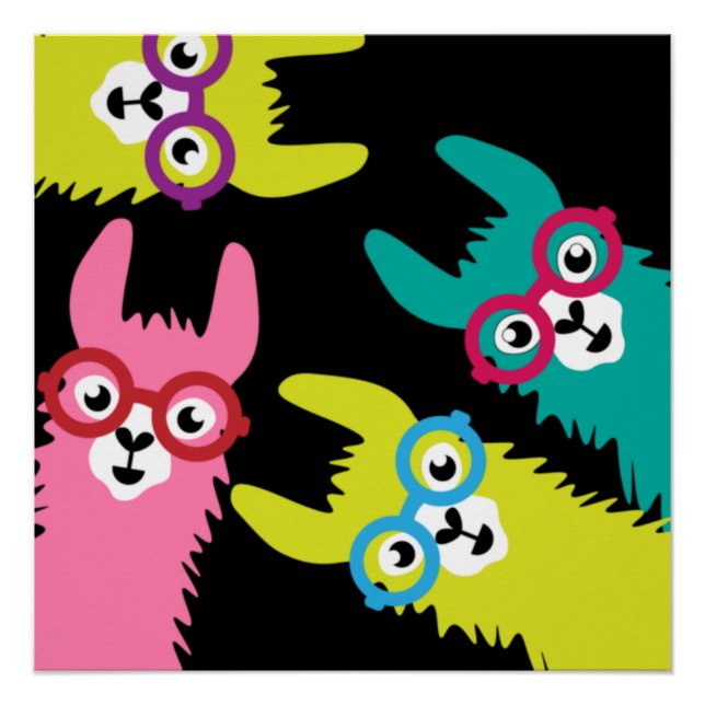 Drama Llama Colorful Camelid  Poster (Front)