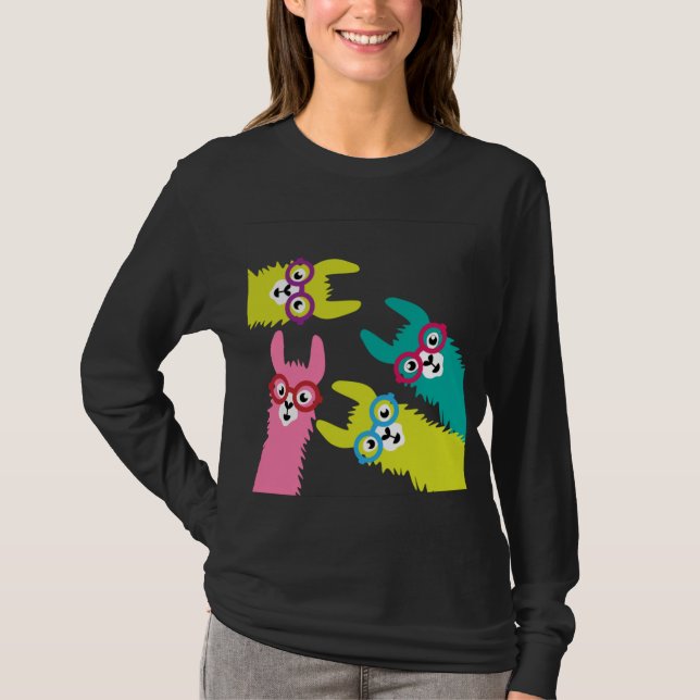Drama Llama Colorful Camelid T-Shirt (Front)