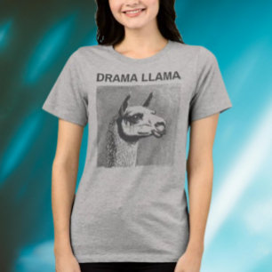Drama Llama Funny Graphic T-Shirt Tri-Blend Shirt