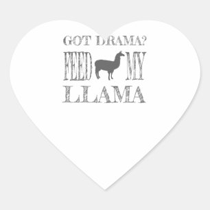 Drama Llama Got Drama Feed My Llama Heart Sticker
