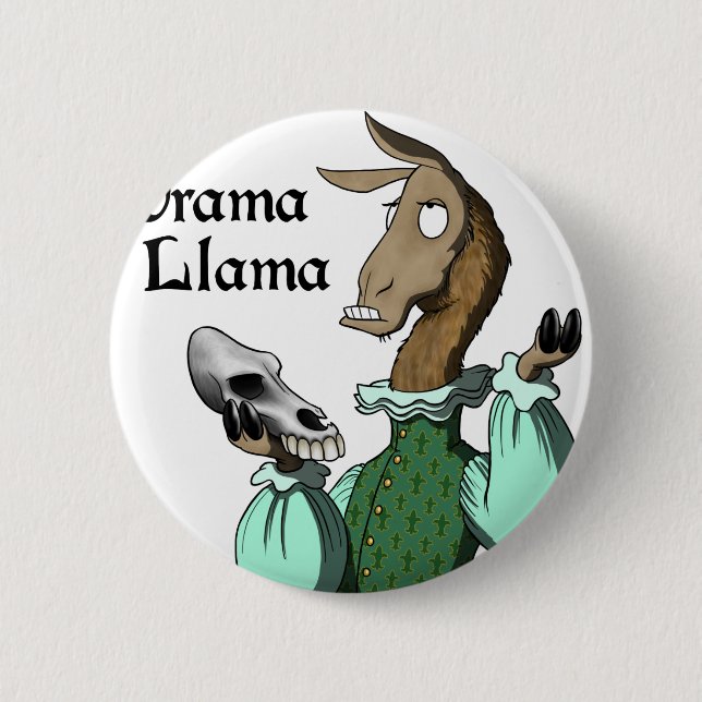 Drama Llama Pinback Button (Front)