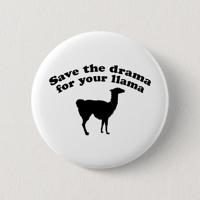 Drama Llama Pinback Button (Front)