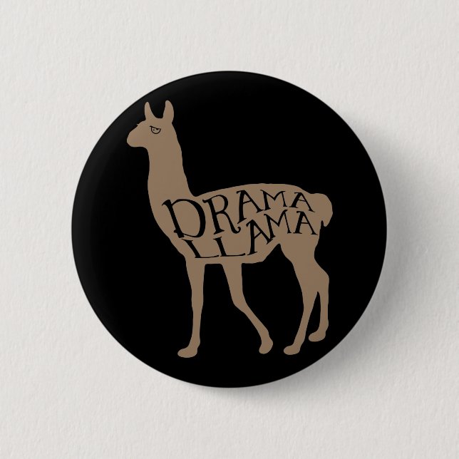 Drama Llama Pinback Button (Front)