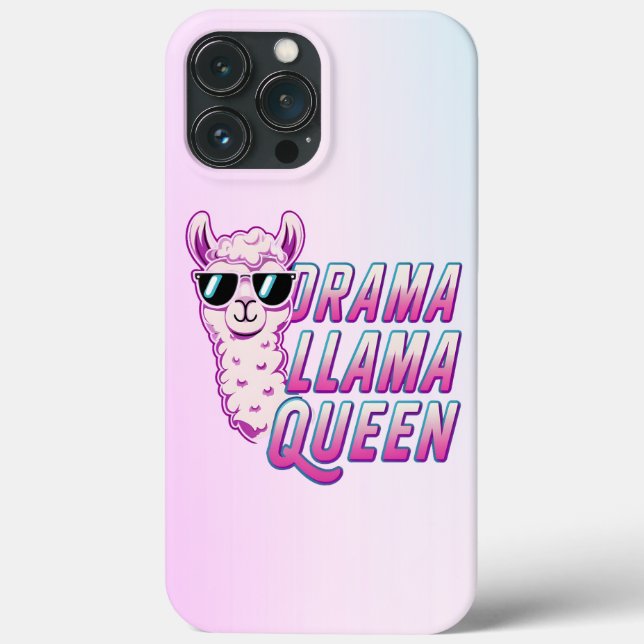 Drama Llama Queen Cute Llama With Sunglasses Women Case-Mate iPhone Case (Back)