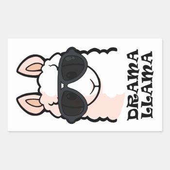 Drama Llama Rectangular Sticker by YamPuff at Zazzle