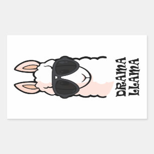 Drama Llama Rectangular Sticker